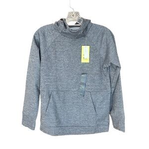 NWT All in Motion Boys Long Sleeve Fleece Lined Hooded Pullover Gray Large 10-12